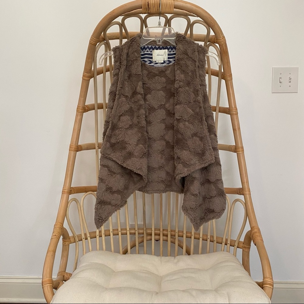 Anthropologie Elevenses Pelage Faux Fur Vest